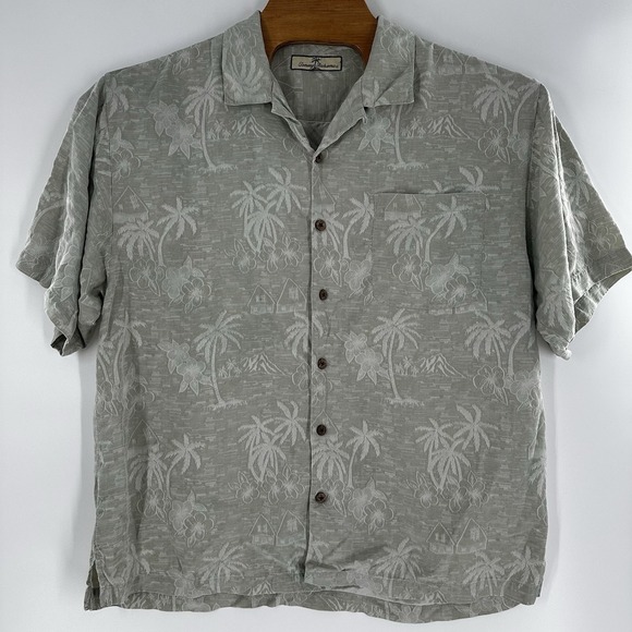 Tommy Bahama Mens Silk Blend Shirt Size XL‎ Green Vacation Cruse Resort Travel - Picture 1 of 9